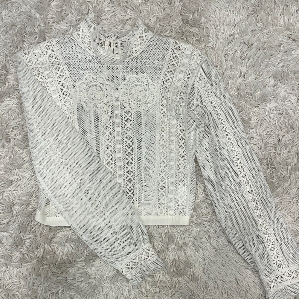 For Love And Lemons White Lace Blouse